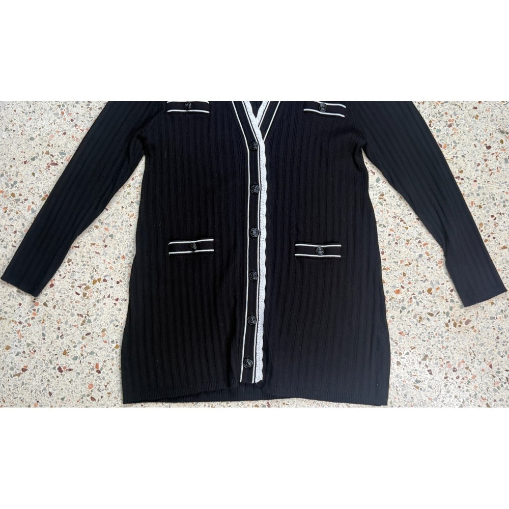 Karl Lagerfeld Paris Women's Button Up Long Sleeve Cardigan Sweater Size XL - Picture 2 of 8